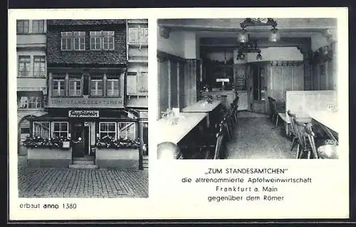 AK Alt-Frankfurt, Gasthaus Zum Standesämtchen, Innenansicht