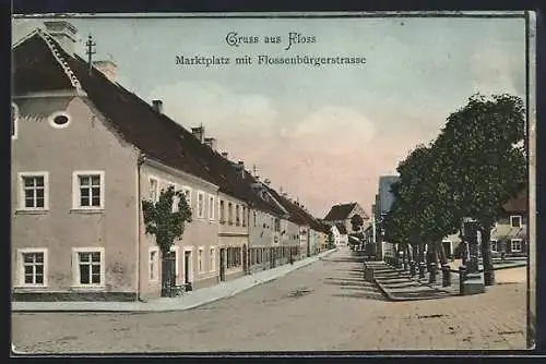 AK Floss, Marktplatz mit Flossenbürgerstrasse