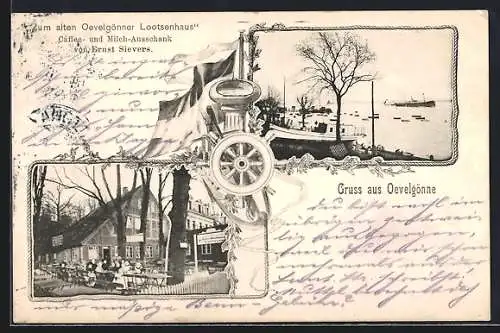 AK Hamburg-Övelgönne, Gasthaus zum alten Oevelgönner Lootsenhaus v. Ernst Sievers