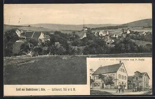 AK Siedelsbrunn i. Odw., Gasthaus zum Morgenstern, Ortsansicht