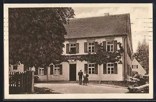 AK Augsburg, Gasthaus zum Lamm von Marth Schurer, Aussenansicht