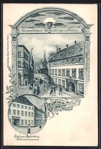 AK Mainz, Stammhäuser Gutenbergs, Nambolder Hof und Hof zum Gutenberg