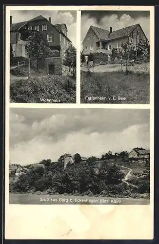 AK Eckenhagen-Berg, Pension-Ferienheim E. Beer, Wohnhaus