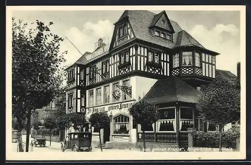 AK Bingerbrück am Rhein, Gasthaus im Krug zum Grünen Kranze