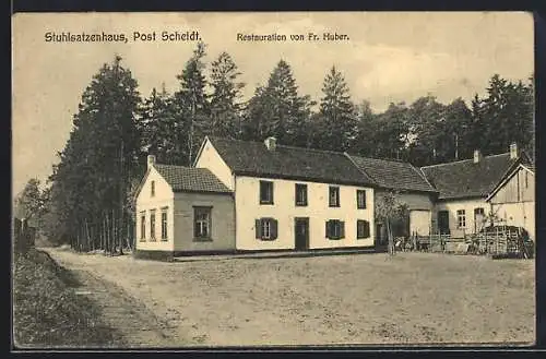 AK Scheidt / Saar, Gasthaus Stuhlsatzenhaus, Restauration von Fr. Huber