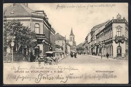 AK Völklingen a. d. Saar, Blick in die Wilhelmstrasse