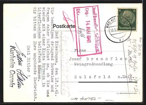 AK Bad Kissingen, Kurhotel Carola, Bes. Edmund Hahn, Aussenansicht