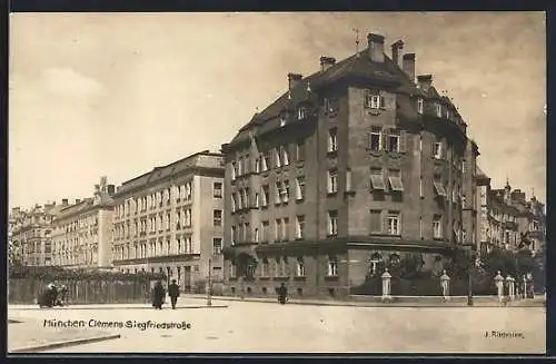 AK München, Partie in der Clemens-Siegfriedstrasse