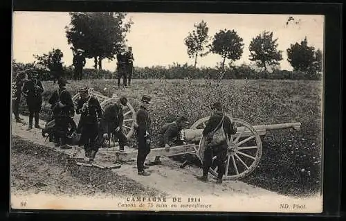 AK Campagne de 1914, Canons de 75m /m