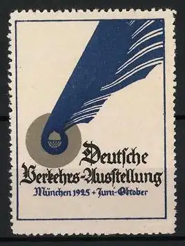 Reklamemarke München, Deutsche Verkehrs-Ausstellung 1925, Feder und Rad