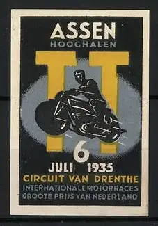 Reklamemarke Assen, Hoogehalen, Motorradrennen 1935