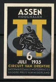 Reklamemarke Assen, Circuit van Drenthe Juli 1935, Motorradrennen