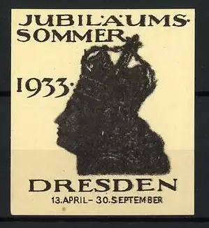 Reklamemarke Dresden, Jubiläumssommer 1933, Adliger im Profil