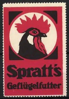 Reklamemarke Spratt`s Geflügelfutter, Hahnkopf