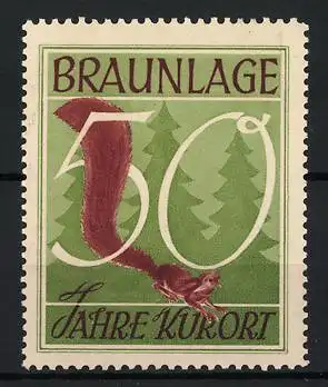 Reklamemarke Braunlage, 50 Jahre Kurort, Eichhörnchen