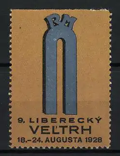 Reklamemarke Liberec, 9. Liberecký Veltrh 1928, Messe-Symbol