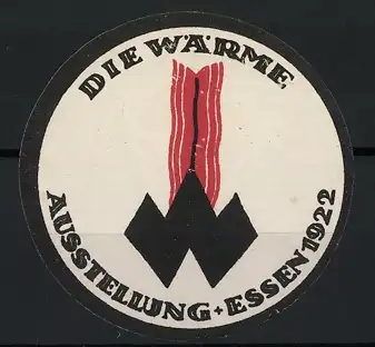 Reklamemarke Essen, Die Wärme Ausstellung 1922, Flamme und Symbol