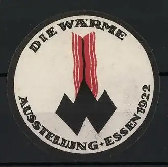 Reklamemarke Essen, Die Wärme Ausstellung 1922, Flammen-Symbol