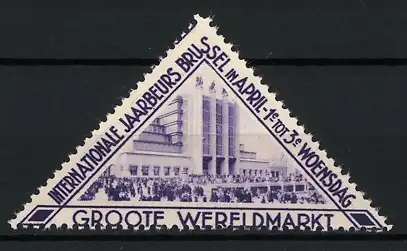 Reklamemarke Brüssel, Internationale Jaarbeurs, Groote Wereldmarkt, Gebäudeansicht