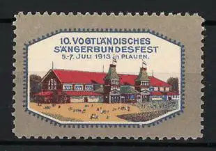 Reklamemarke Plauen, 10. Vogtländisches Sängerbundesfest 1913, Festhalle