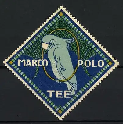 Reklamemarke Marco Polo Tee, Kakadu auf Ast