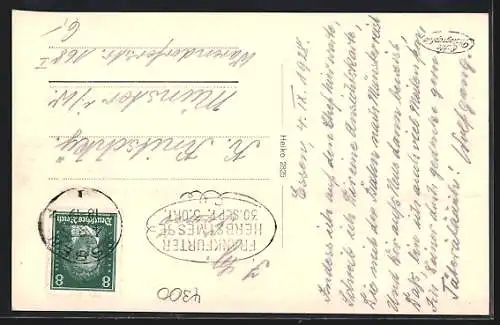 AK Essen, Stadtgarten, Partie mit Turmgebäude