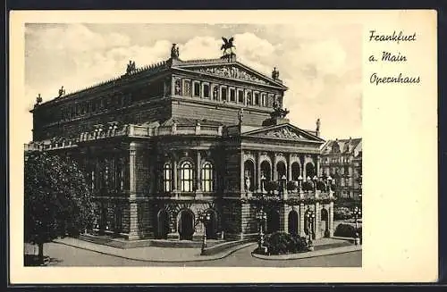 AK Frankfurt a. M., Opernhaus aus der Vogelschau