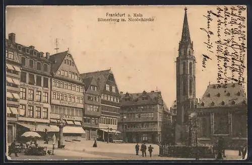 AK Alt-Frankfurt, Römerberg mit Nikolaikirche