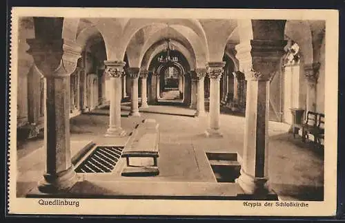 AK Quedlinburg, Krypta der Schlosskirche