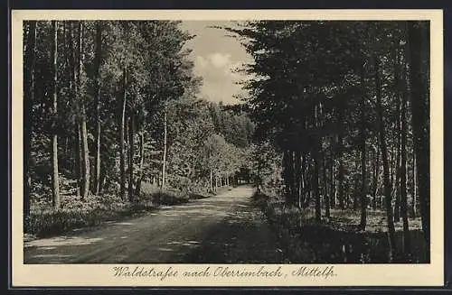 AK Oberrimbach / Burghaslach, Waldstrasse nach dem Ort