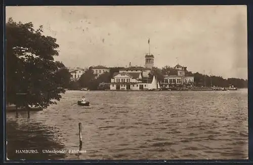 AK Hamburg, Uhlenhorster Fährhaus, vom Wasser gesehen