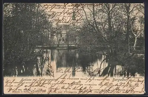 AK Hamburg-Bergedorf, Schloss mit Schlossgraben