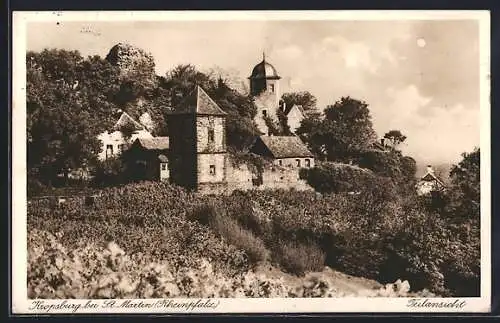 AK St. Martin /Rheinpfalz, Hotel Kropsburg K. Jungk, Teilansicht