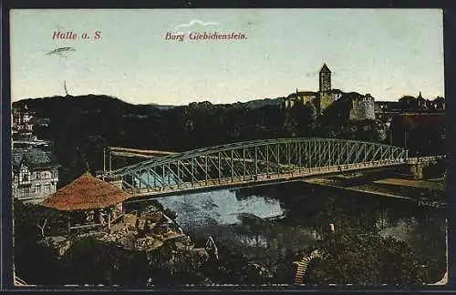 AK Halle a. S., Burg Giebichenstein mit Brücke