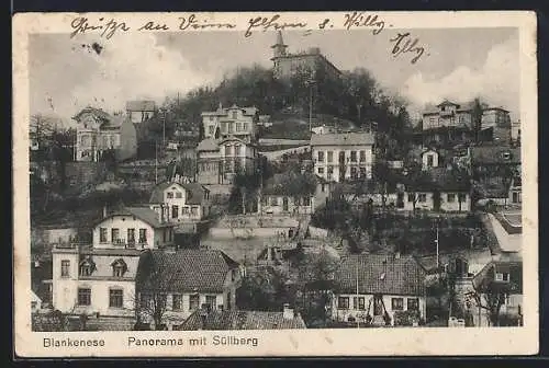 AK Hamburg-Blankenese, Panorama mit Süllberg