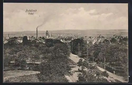 AK Butzbach, Totalansicht mit Strassenpartie