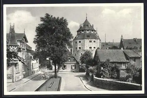 AK Alzey /Rheinhessen, Schillerplatz mit Schlossblick