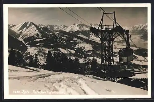 AK Igls, Patscherkofelbahn und winterliches Bergpanorama