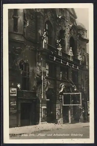 AK Wien, Februaraufstand 1934, Plaza und Arbeiterheim Ottakring nach den Kämpfen