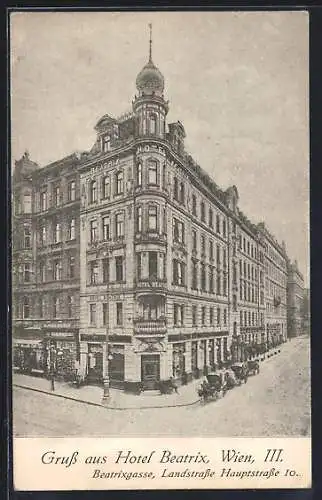 AK Wien, Hotel Beatrix, Beatrixgasse, Landstrasse Hauptstrasse 10