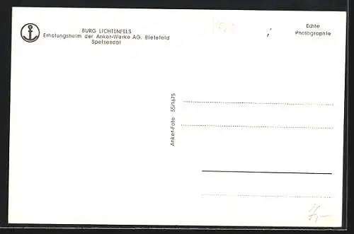 AK Lichtenfels / Hessen, Burg, Erholungsheim der Anker-Werke AG Bielefeld, Speisesaal