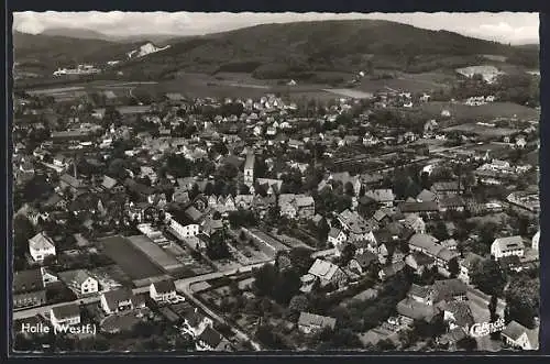 AK Halle / Westfalen, Blick über den Ort aus der Vogelschau