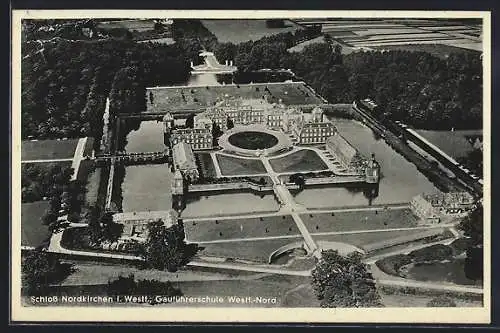 AK Nordkirchen, Gauschulungsburg Westf.-Nord der N.S.D.A.P., Schloss Nordkirchen aus der Vogelschau