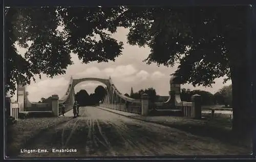 AK Lingen /Ems, Blick über die Emsbrücke