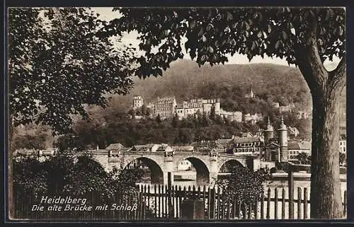 AK Heidelberg, Die alte Brücke mit Schloss