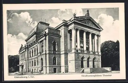 AK Oldenburg i. Gr., Blick auf das Grossherzogliche Theater