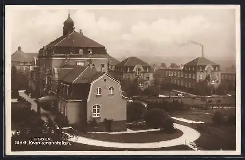 AK Essen / Ruhr, Städtisches Krankenhaus aus der Vogelschau