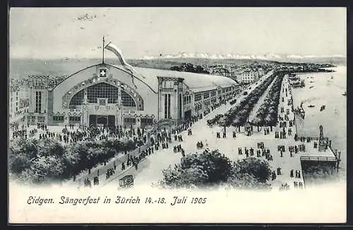 AK Zürich, Eidgen. Sängerfest 1905, Motiv der Festhalle