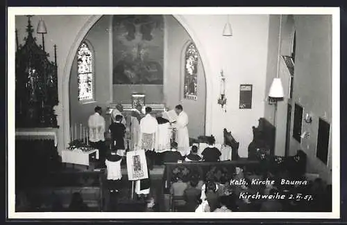 Foto-AK Bauma, Katholische Kirche, Kirchweihe 1957