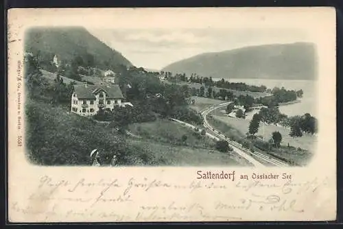 AK Sattendorf, Ortsansicht a. Ossiacher See